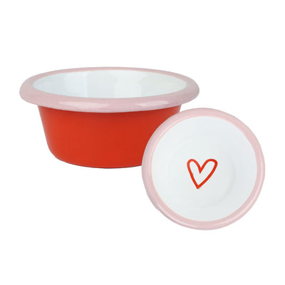 Heart Red Enamel Dip Dish - 8cm | Kitchenware |