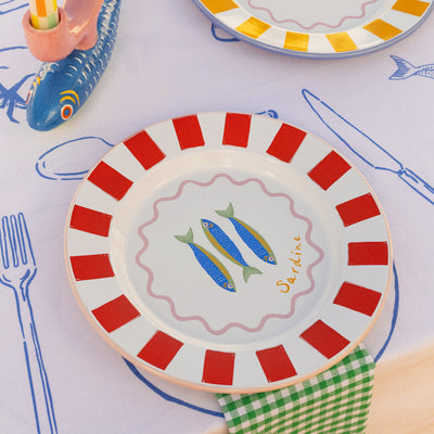 Sardine Fish Enamel Plate - 25cm | Summer Plates |