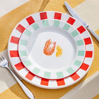 Shrimp Enamel Plate - 20cm | Summer Dinner Plates |