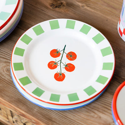 Tomato Enamel Plate - 20cm | Summer Dinner Plates |