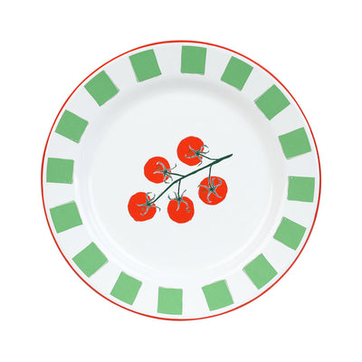 Tomato Enamel Plate - 20cm | Summer Dinner Plates |