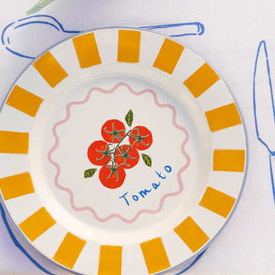 Tomato Enamel Plate - 25cm | Summer Plates |