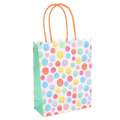 Happy Face Paper Gift Bags - 8 Pack