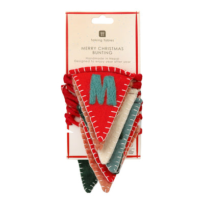 Fun Guy Santa Merry Christmas Felt Bunting - 2m