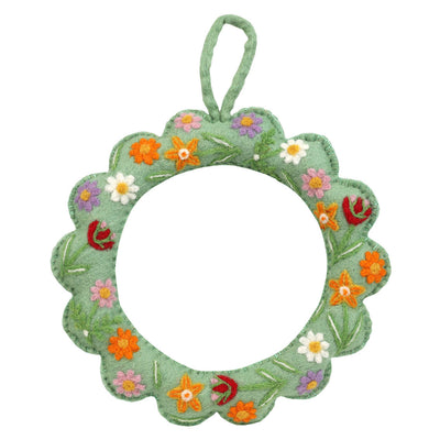 Floral Felt Wreath - 22cm | Spring Decor |