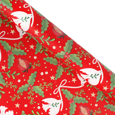 Folklore Red & Green Recycled Christmas Wrapping Paper - 3m