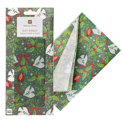 Folklore Green Christmas Tissue Paper - 4 Sheets