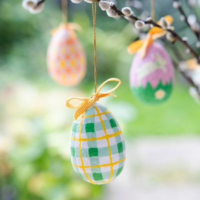 Recycled Cotton Hanging Eggs - Display | Easter Decor |