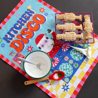 Santa Kitchen Disco Tea Towel - 2 Pack