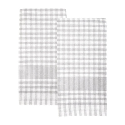 Grey Gingham Fabric Tea Towels - 2 Pack | Summer Decor |