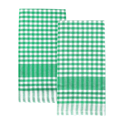 Green Gingham Fabric Tea Towels - 2 Pack | Summer Decor |