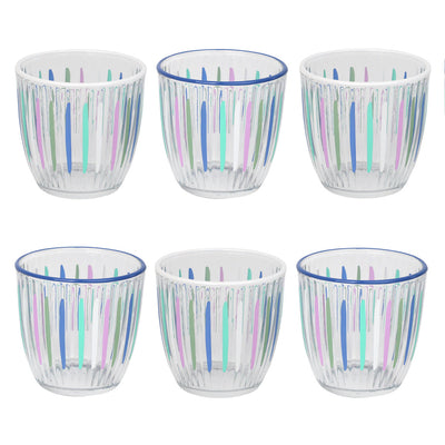 Blue & White Striped Glass Tumblers | Glassware |