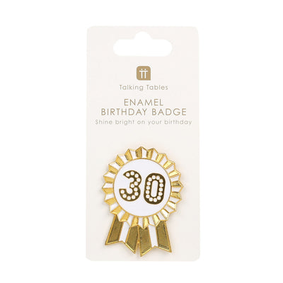 Gold Enamel Birthday Pin Badge - 30 | Birthday Gifts |