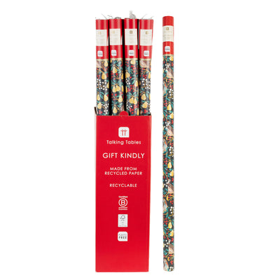 Partridge & Pear Recycled Christmas Wrapping Paper - 3m - 16 Unit Display