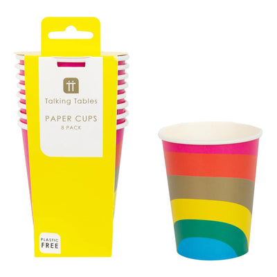 Birthday Brights Rainbow Paper Cups - 8 Pack