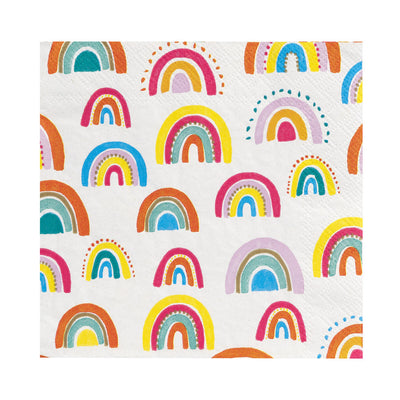 Rainbow Cocktail Napkins - 20 Pack | Pride Party Decor |
