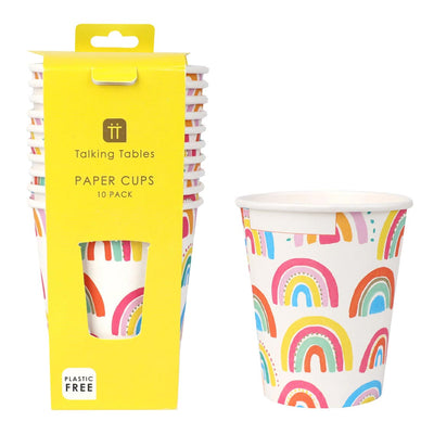 Rainbow Paper Cups - 10 Pack | Pride Party Decor |