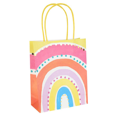 Rainbow Paper Gift Bags - 8 Pack | Pride Party Decor |