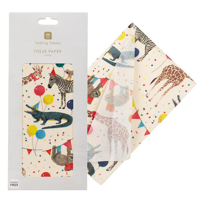 Safari Animals Tissue Paper - 4 Sheets | Kids Party Decor |