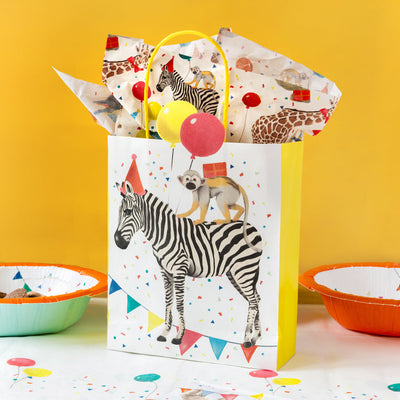 Safari Animals Treat Bags - 8 Pack | Kids Party Supplies |