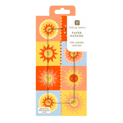 Sun Long Lunch Paper Napkins - 16 Pack | Summer Napkins |