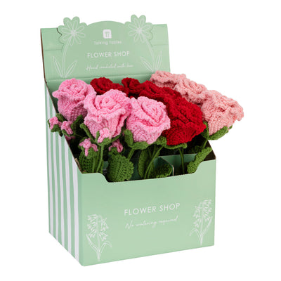 Handmade Roses Crochet Sprigs - 9 Bundle Display Set | Spring Decor |