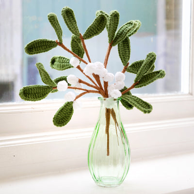 Botanical Mistletoe Christmas Crochet Sprigs - 2 Pack