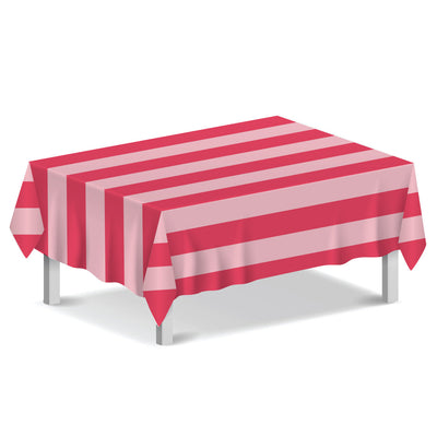 Pink Stripe Cotton XL Tablecloth - 160cm x 250cm