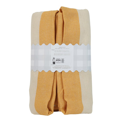 Yellow Stripe Cotton XL Tablecloth - 160cm x 250cm