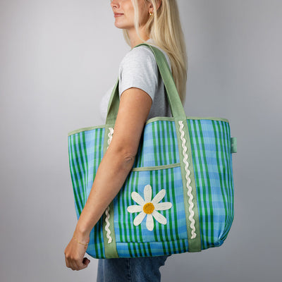 Recycled Plastic Daisy Flower Tote Bag