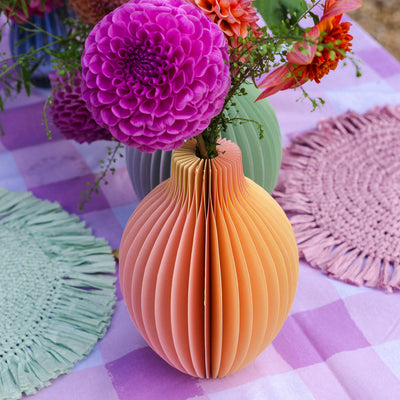 Yellow Honeycomb Colour Pop Paper Vase | Summer Gifts |