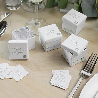 Botanical Bride Wedding Table Trivia Set