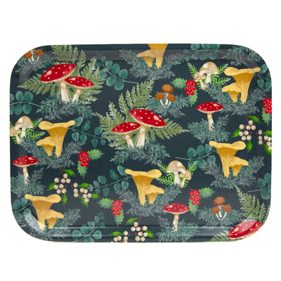 Midnight Forest Green Wooden Tray