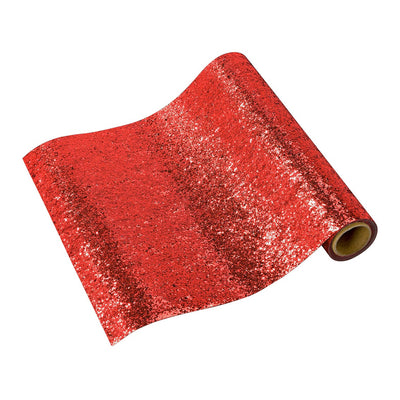 Luxe Red Glitter Table Runner, 1.8M