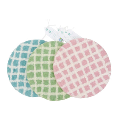 Mellow Green, Blue & Pink Checked Felt Trivets