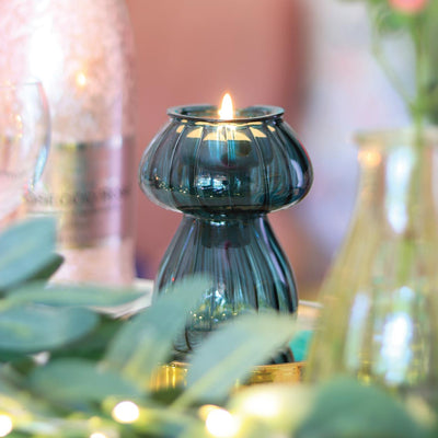 Green Mushroom Glass Candle Holder & Vase