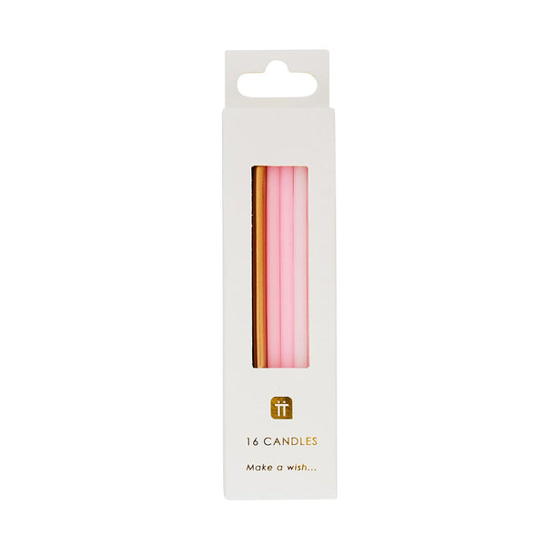 We Heart Pink Birthday Candles, 10cm - 16 Pack
