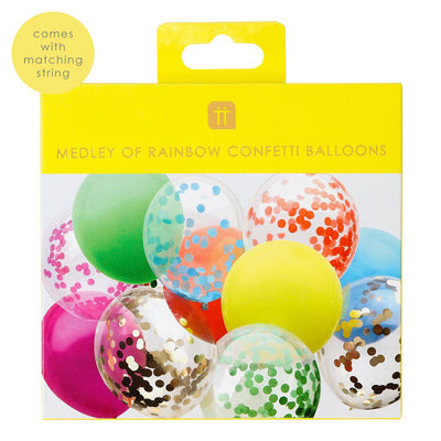 Rainbow Brights Confetti Balloons