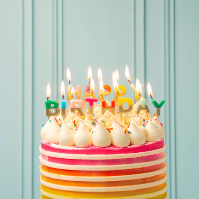 Birthday Brights Rainbow 'Happy Birthday' Candles