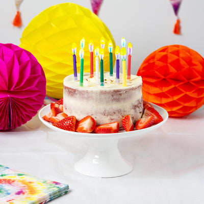 Image - Rainbow Birthday Candles With Coloured Flames - 12 Pack