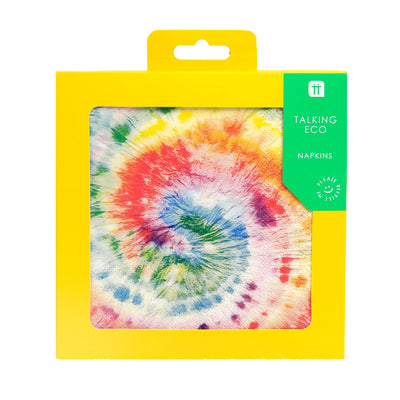Image - Rainbow Tie Dye Recyclable Paper Napkins - 20 Pack
