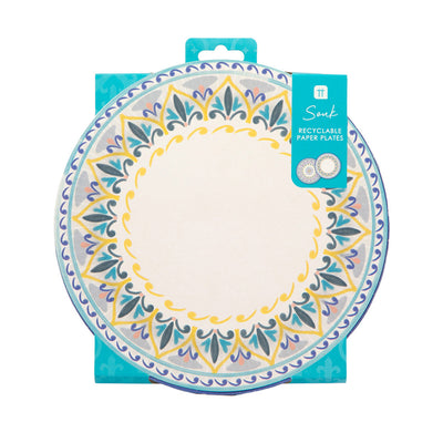 Souk Blue Paper Plates - 12 Pack