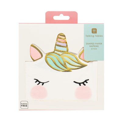 We Heart Unicorns Face Paper Napkins - 20 pack