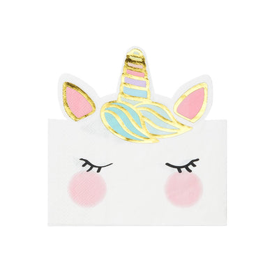 We Heart Unicorns Face Paper Napkins - 20 pack