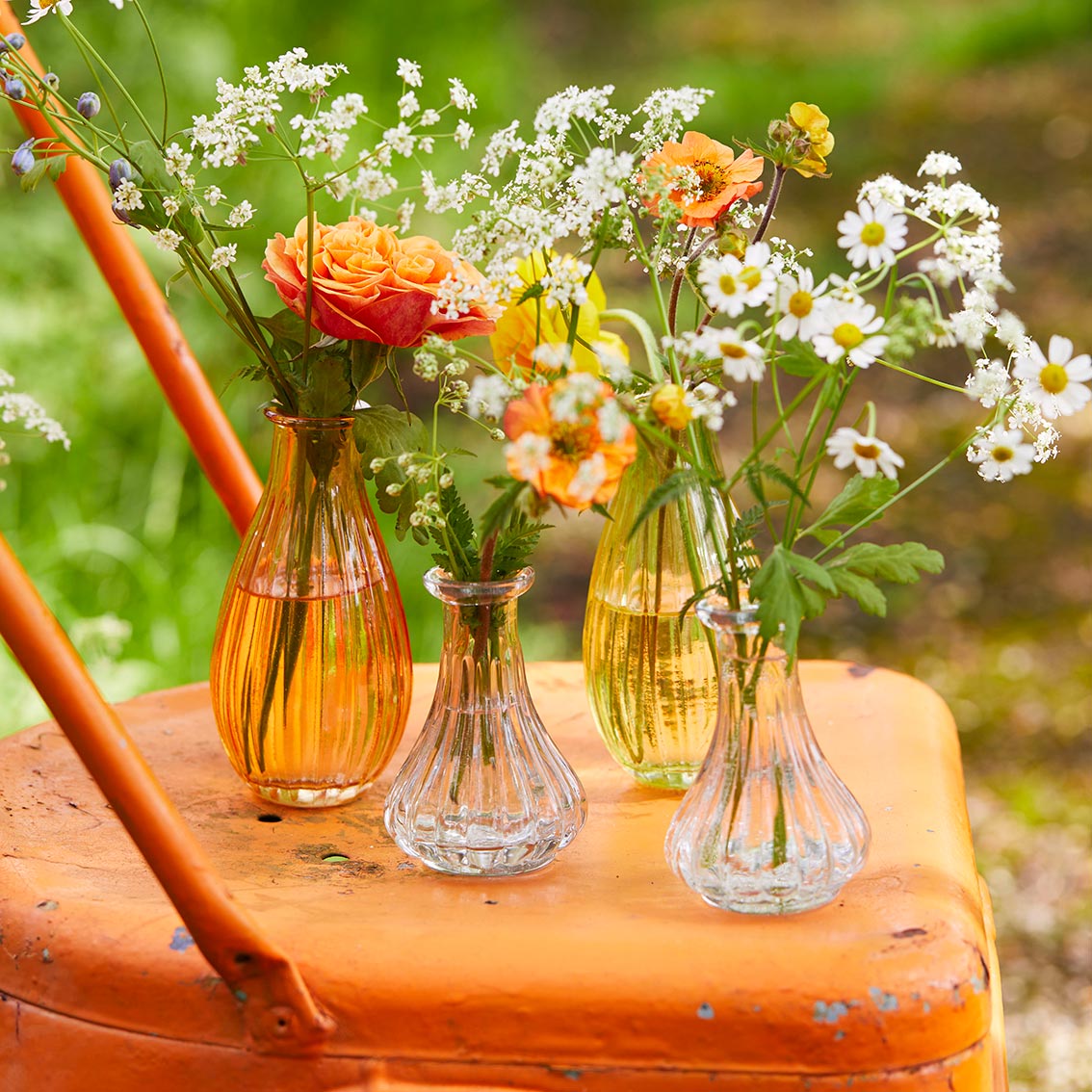 Boho Orange Glass Bud Vase