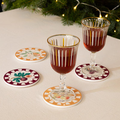 Autumnal Fruit Coasters - 20 Pack Display | Homeware |