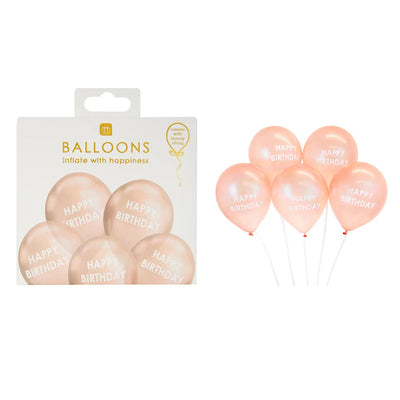 Rose Gold Happy Birthday Balloons