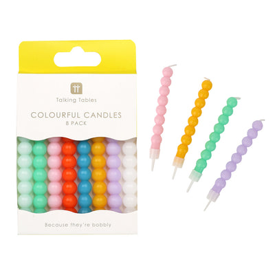 Birthday Brights Bobble Birthday Candles - 8 Pack