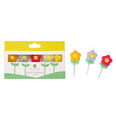 Daisy Multi Coloured Birthday Candles - 5 Pack