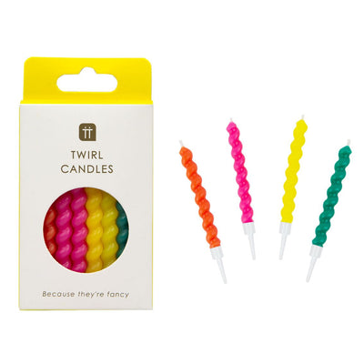 Birthday Brights Twirl Candles - 8 Pack